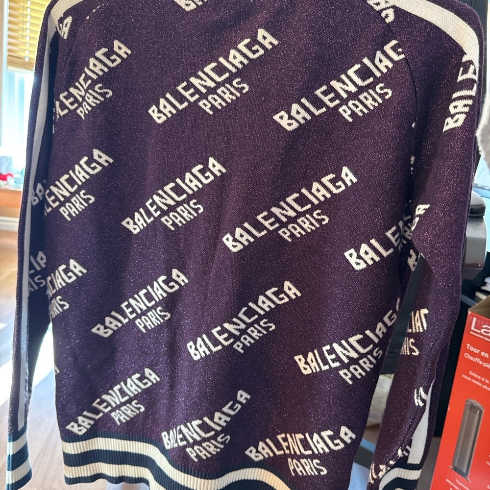 Balenciaga Jacket in Deep Purple with White Accents - Picture 2 of 6